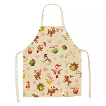 Рождественский фартук из хлопка и льна Merry Xmas Фартук Рождественские фартуки для рождественской вечеринки Aldult One Size