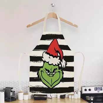 Рождественский фартук из хлопка и льна Merry Xmas Фартук Рождественские фартуки для рождественской вечеринки Aldult One Size