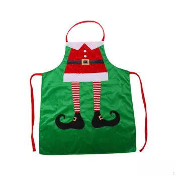 Рождественский фартук, кухонный фартук, нагрудник, рождественские принадлежности для домашнего использования зелёный