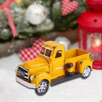 Рождественский фермерский грузовик, ферма, металлический автомобиль, симпатичная коллекционная настольная модель пикапа для хранения