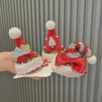 Рождественский фестиваль 2024 года, детская заколка для волос со знаменитостями – Детская праздничная шапка, аксессуары для волос