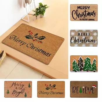 Рождественский фестиваль украшения ковер для передней двери Крытый Открытый противоскользящий коврик