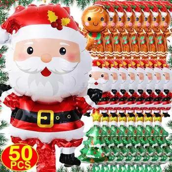 Рождественский фольгированный воздушный шар пряничный человечек Санта-Клаус рождественская елка украшение для вечеринки воздушный шар детские игрушки подарок праздничный новогодний декор для вечеринки 1pc