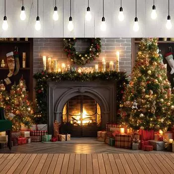 Рождественский фон для камина, рождественские украшения, зимний фон, украшения для семейной фотостудии, фотобудка, рождественская вечеринка W100*L75cm