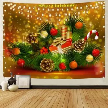 Рождественский фон с изображением Санта-Клауса, гобелен, Рождественский фон, украшение, гобелен, Рождественское украшение дома, гобелен 95x73cm