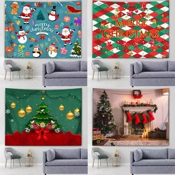 Рождественский фон, ткань, подвесная ткань, прикроватный гобелен для девочки, настенная ткань для общежития, художественная подвесная картина 100x75cm