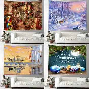Рождественский фон, украшение, гобелен, Мандала, Бохо, Настенный декор, гобелен, Рождественский домашний декор, гобелен 100x75cm