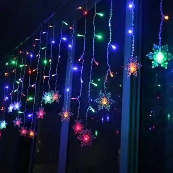 Рождественский Фонарь Гирлянда Ледяной Кристалл Снежинка Ледяной Фонарь Фестиваль Свадебное Украшение белый