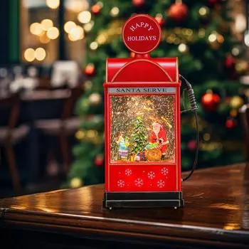 Рождественский фонарь, лампа, подвесная ночная блестящая музыкальная шкатулка, праздничная фигурка для Santa Kids