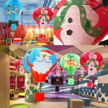 Рождественский фонарь ручной работы из воздушных шаров, подвесной бумажный фонарь для украшения свадебного бара, торгового центра, детского сада, коридора