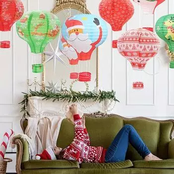 Рождественский фонарь ручной работы в виде воздушного шара, подвесной бумажный фонарь для украшения свадебного бара, торгового центра, детского сада, коридора G