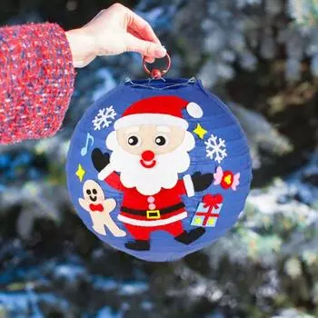 Рождественский фонарь Санта-Клаус Олень Снеговик Носок Рождественский бумажный фонарь своими руками Поделка для домашней вечеринки A