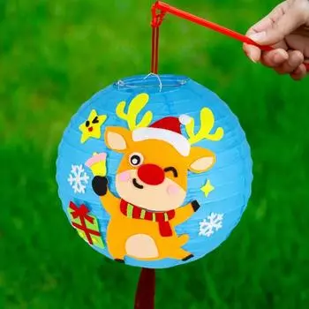 Рождественский фонарь Санта-Клаус Олень Снеговик Носок Рождественский бумажный фонарь DIY Поделка для домашней вечеринки Подвесное украшение A