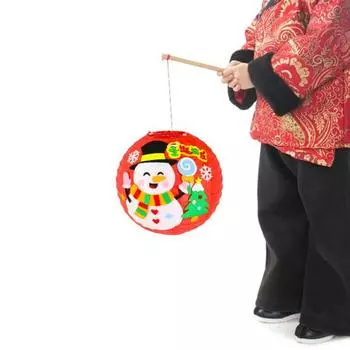 Рождественский фонарь Санта-Клаус Олень Снеговик Носок Рождественский бумажный фонарь DIY Поделка для домашней вечеринки Подвесное украшение A