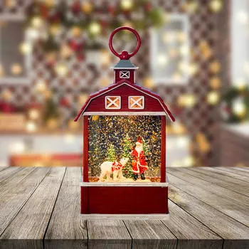 Рождественский фонарь со снежными шарами и музыкальной шкатулкой для сада Style C