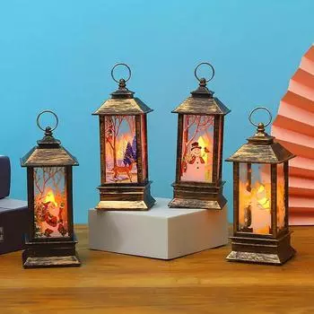 Рождественский фонарь старик снеговик лось ретро подвесной подсвечник украшение на рождественскую елку рождественский подарок украшение для дома Other