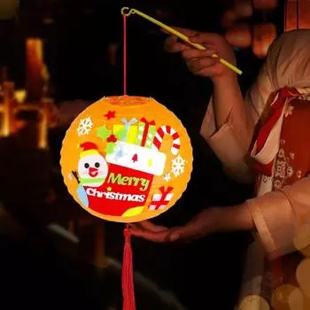 Рождественский фонарь Yousheng Санта-Клаус, олень, снеговик, носок, рождественский бумажный фонарь, своими руками, для домашней вечеринки, подвесное украшение C