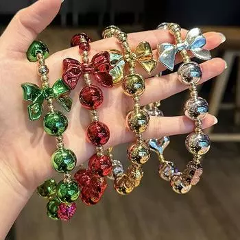 Рождественский гальванизированный бант ослепительный брелок для мобильного телефона чехол кулон сумка кулон