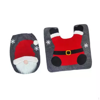 Рождественский гном, чехол для унитаза, коврик для пола, набор украшений, современное искусство, центральный элемент, противоскользящий