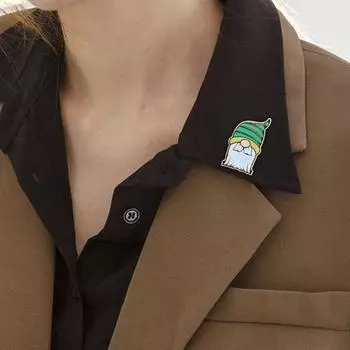 Рождественский гном карманная брошь-обнимашка в японском стиле из цинкового сплава противоскользящий воротник для пальто B