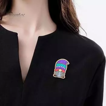 Рождественский гном карманная брошь-обнимашка в японском стиле из цинкового сплава, противоскользящая булавка для украшения воротника, свитера, шарфа, сумки F