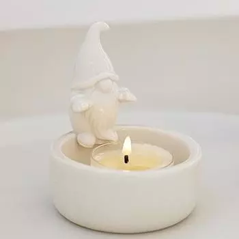 Рождественский гном керамический подсвечник подставка для свечей в виде чайной свечи безликий гном