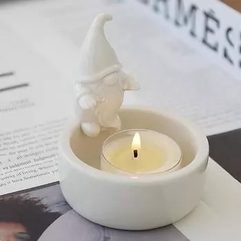 Рождественский гном, керамический подсвечник, подставка для свечей, безликий гном, эльф, подсвечник, украшение, центральный элемент праздничного стола Xmas Santa Claus