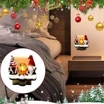 Рождественский гном костер мерцающий свет рождественский эльф гном светодиодный ночник пламя домашний офис спальня внутреннее украшение орнамент