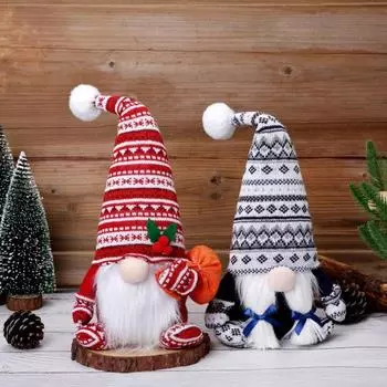 Рождественский гном кукла плюшевая безликая эльф гном кукла игрушка мягкая плюшевая праздничная гном фигурка подушка красный