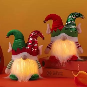 Рождественский гном, плюшевая безликая кукла Рудольфа, Гонк, Санта-Эльф, украшения со светлым рождественским подарком, декор красный