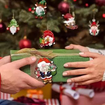 Рождественский гном, подвесной деревянный гном, украшение, красочный гном, праздничное украшение для каминной двери на рождественскую елку 24PCS