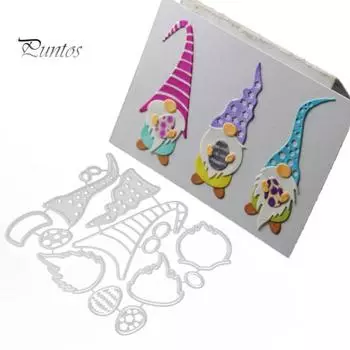 Рождественский гном резки штамп DIY записки бумажные карты изготовление ремесло трафарет плесень Декор серебряный