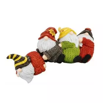 Рождественский гном, сидящий на полке, статуэтка, подвеска на край стола, украшение в виде четырех безликих гномов, рождественская вечеринка, полимерная фигурка, украшение для дома, офиса A