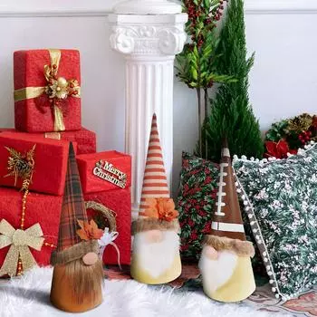 Рождественский гном, трубчатые украшения, рождественские вязаные маленькие украшения, кулон в виде рождественской елки One Size