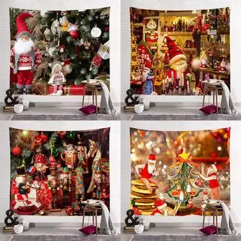 Рождественский гобелен, Рождественское украшение дома, Рождественский Декор для спальни, комнаты, фон, тканевый домашний декор, Tapiz navideo 100x75cm
