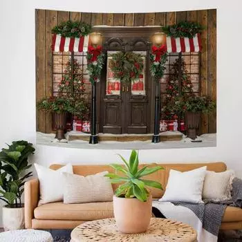 Рождественский гобелен с четким принтом, конфеты, мягкий яркий зимний цвет, декоративный фон для магазина ручной работы A