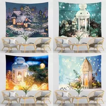 Рождественский гобелен с изображением льда и снега, трансграничная подвесная ткань, подвесной тканевый гобелен для комнаты 100x75cm