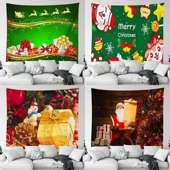 Рождественский гобелен с принтом рождественской елки, потолок, дом, гостиная, спальня, украшение на стену, гобелен 230x180 см 100x75cm