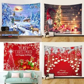 Рождественский гобелен с рождественской елкой, гобелен, настенный Гобелен для гостиной, спальни, новогодний домашний декор, праздничное украшение 100x75cm