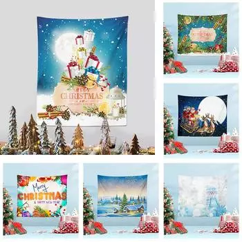 Рождественский гобелен, трансграничная новая рождественская вечеринка, подвесная ткань, фон с Санта-Клаусом, ткань 100x75cm