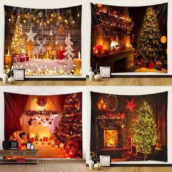 Рождественский гобелен, трансграничный рождественский фон, макет ткани для гостиной, подвесная ткань Санта-Клауса 100x75cm