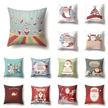 Рождественский и новогодний чехол с рисунком Санта-Клауса для дома, гостиной, украшения дивана, наволочка 45*45 см 40X40CM
