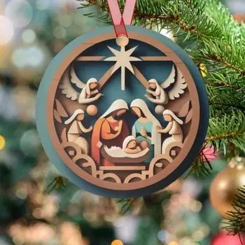 Рождественский Иисус Рождественские украшения Рождение Иисуса Сувенир 2D Акрил Подвесной B
