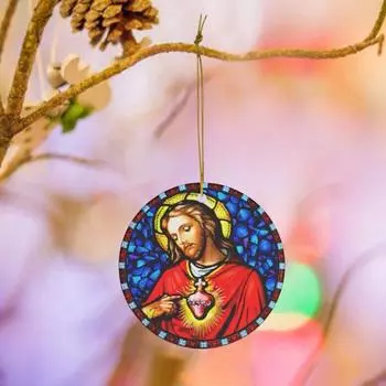 Рождественский Иисус, украшение на рождественскую елку, подвесные акриловые плоские украшения, подвеска-талисман на удачу для дома, автомобиля, офиса, праздничного декора B