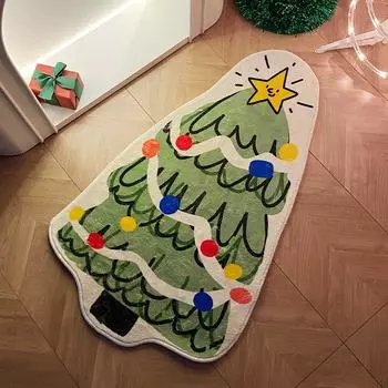 Рождественский имитационный ковер из натуральной шерсти Креативный милый домашний декор для гостиной, спальни, декорации, подарков 45x70cm 18x28inch