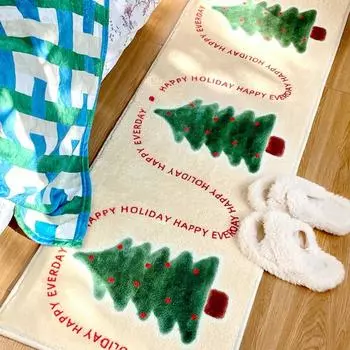 Рождественский искусственный кашемировый кухонный ковер, новогодняя елка, прикроватные коврики, противоскользящий коврик для ванной, коврик для пола в виде пряничного человечка, декор Navidad 50x160cm