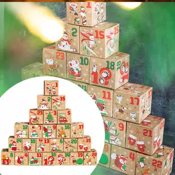 Рождественский календарь Адвент Упаковка Рождество для Goody Treat