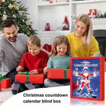 Рождественский календарь на 2024 год, 24 подарка, фигурки, аксессуары, обратный отсчет до Рождества, украшения для праздничного домашнего декора красный