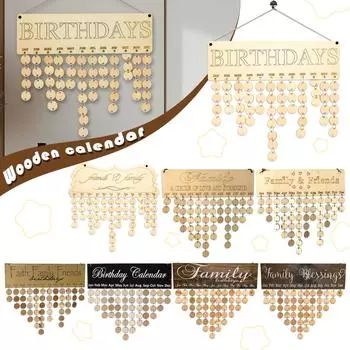 Рождественский календарь настенный: Семейная табличка на день рождения с бирками One Size