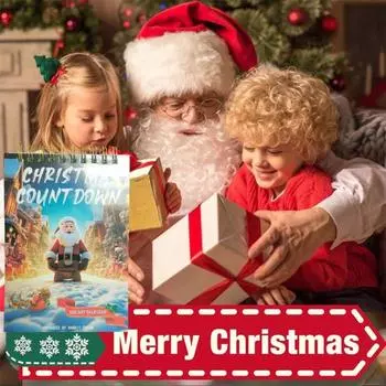 Рождественский календарь обратного отсчета 2024 года, 100-дневный адвент-календарь, перекидной календарь для рождественского украшения домашнего рабочего стола в комнате A